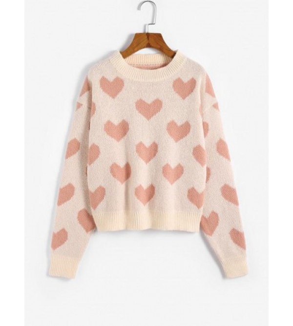 Heart Graphic Crew Neck Sweater