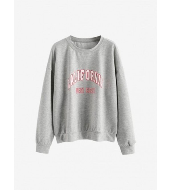 Letter Graphic Drop Shoulder French Terry Sweatshirt