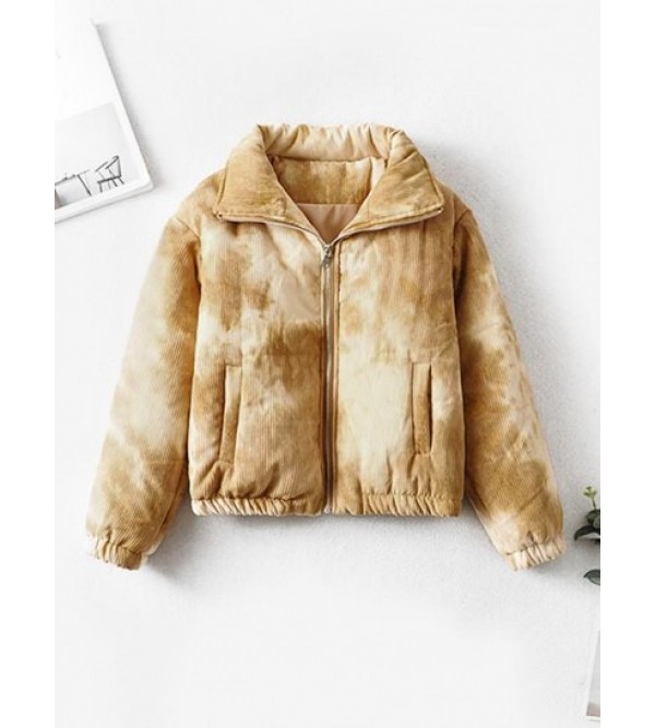 Corduroy Tie Dye Quilted Coat