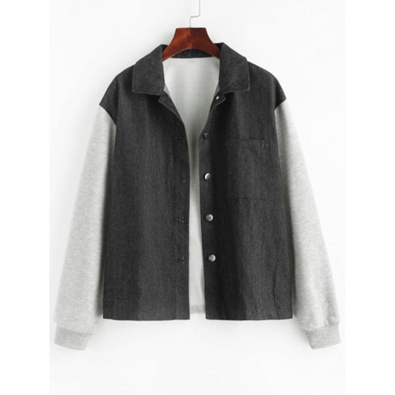 Patchwork Denim Insert Jacket