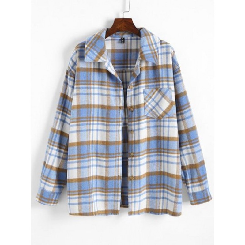 Plaid Front Pocket Flannel Shacket