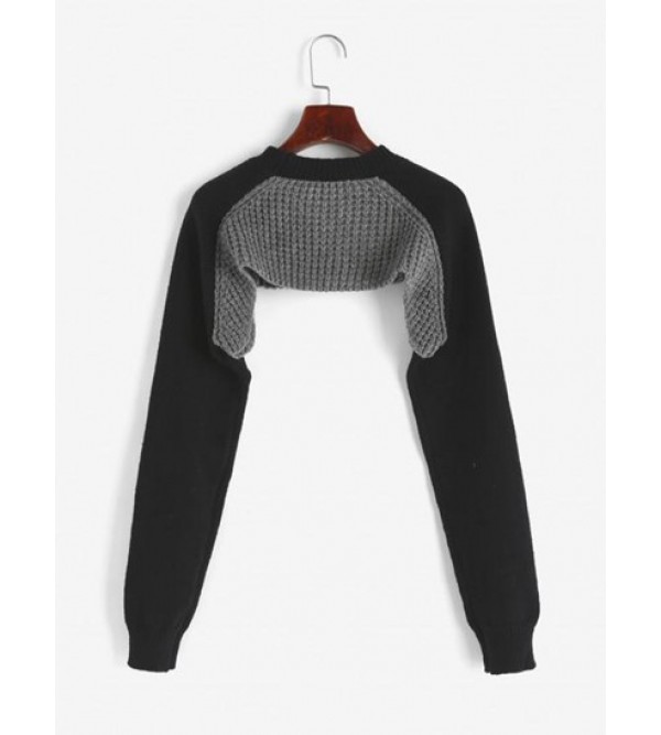 Crewneck Two Tone Bolero Sweater