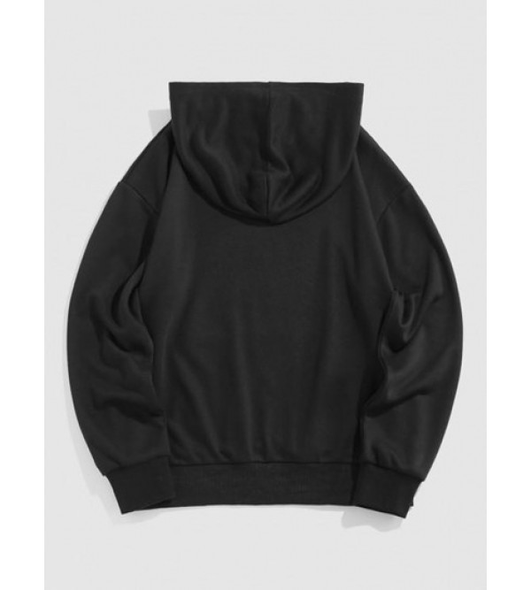 Drop Shoulder Angel Print Renaissance Hoodie