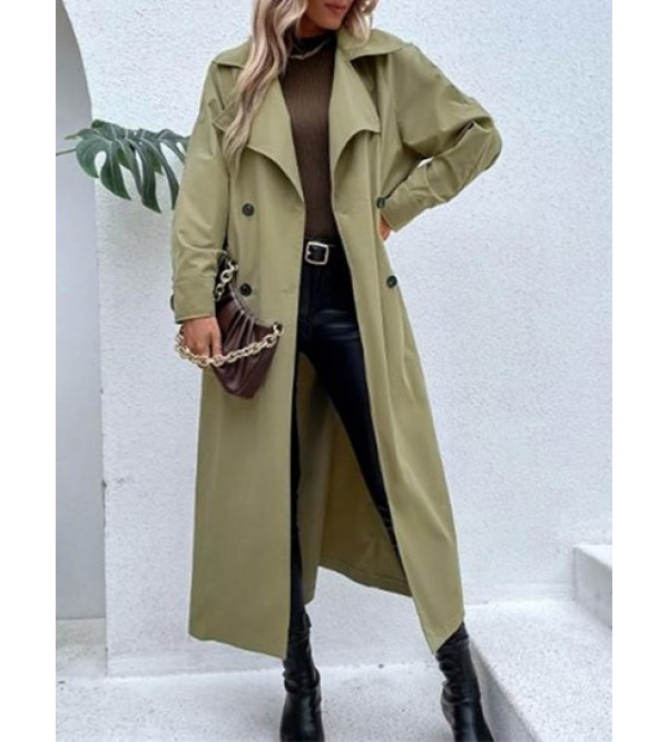 Pocket Double Breasted Maxi Trench Coat