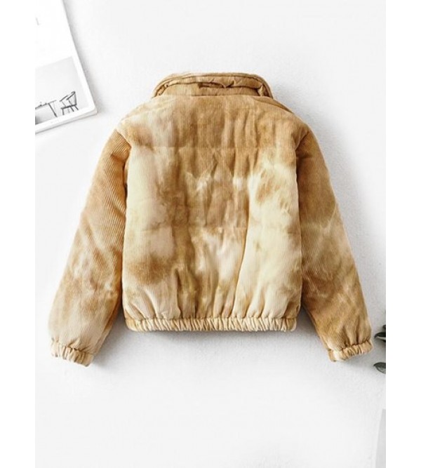 Corduroy Tie Dye Quilted Coat