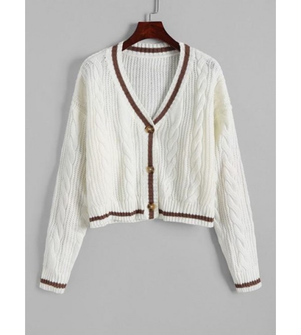 Preppy Cricket Cable Knit Cardigan