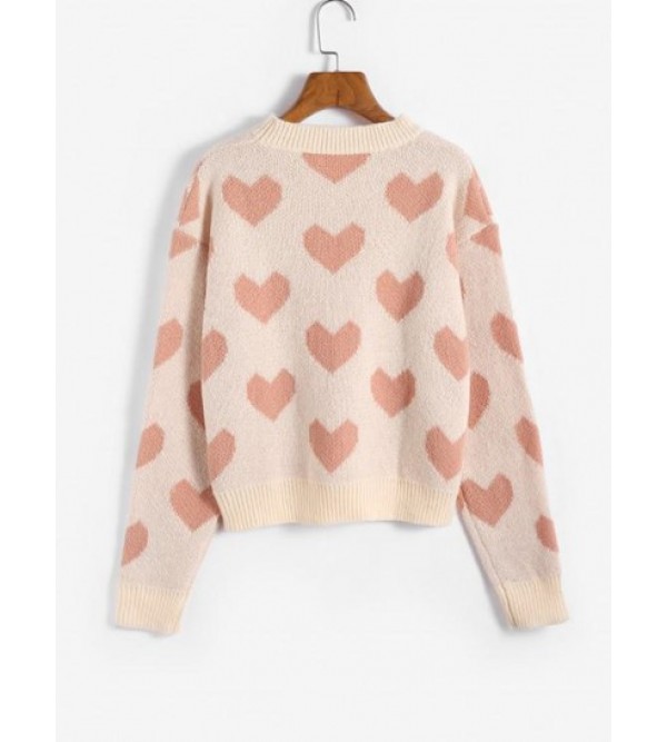 Heart Graphic Crew Neck Sweater