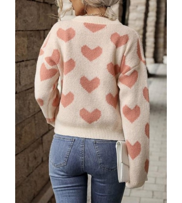 Heart Graphic Crew Neck Sweater