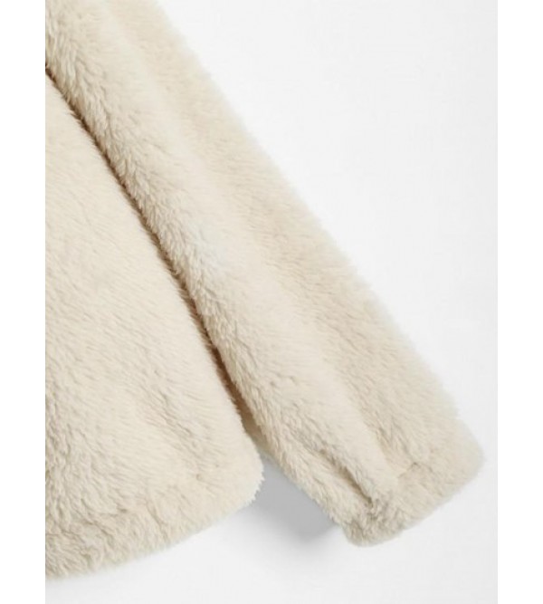 Hooded Fluffy Faux Shearling Jacket